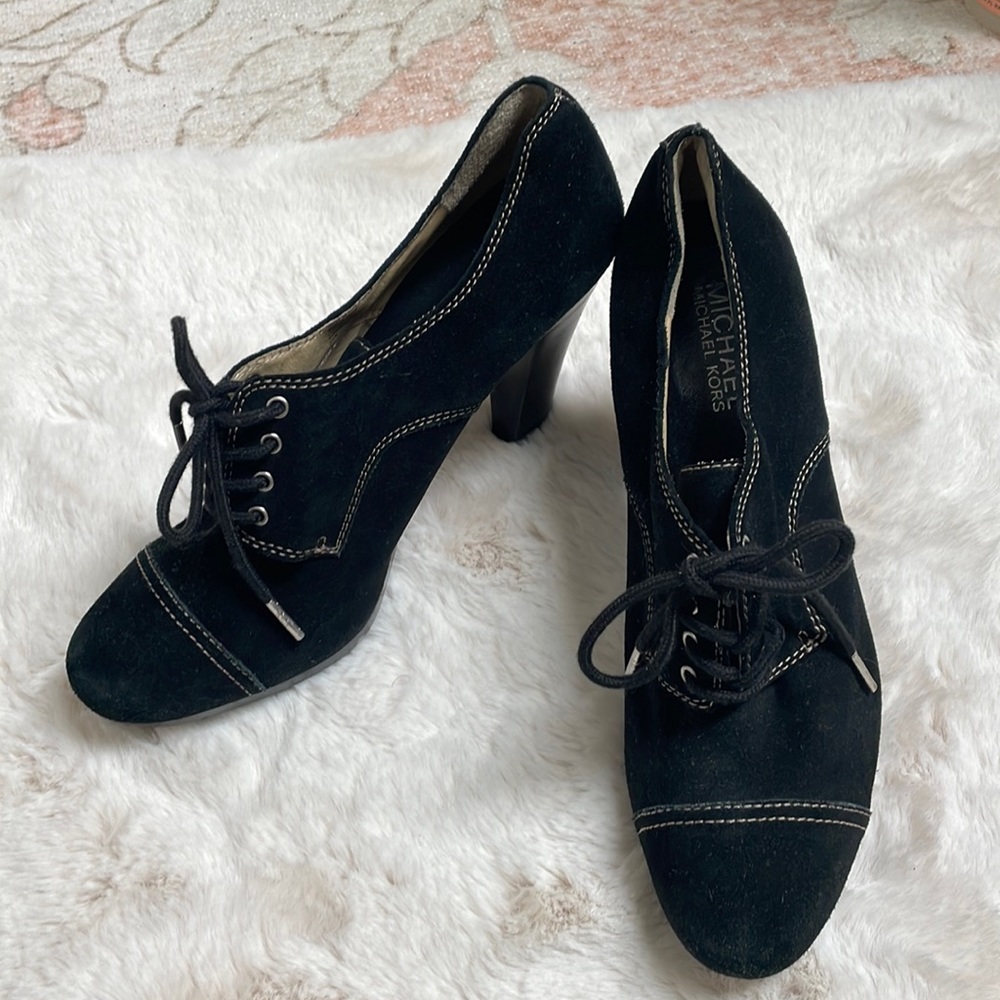 Michael Kors black laced ankle boot heels, 9.5